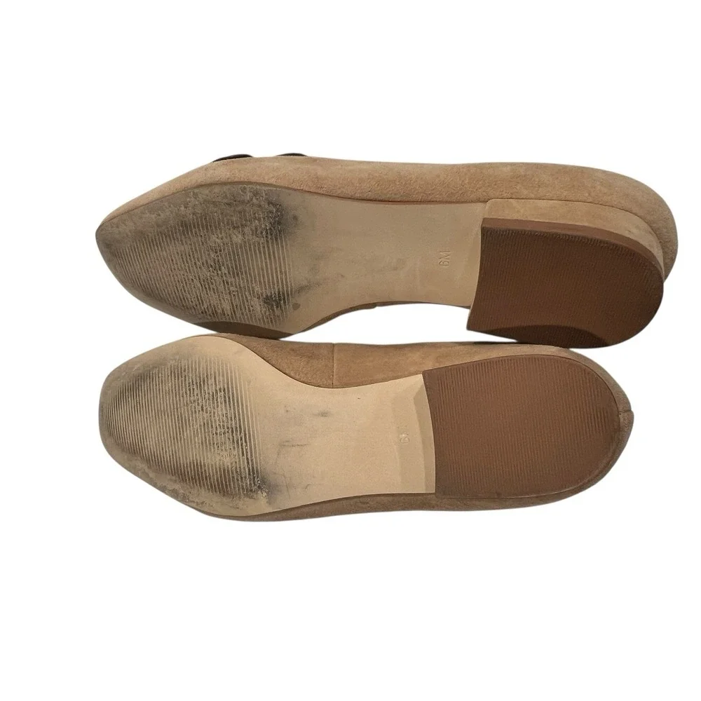 Talbots JANE BOW LOAFERS RIBBON Suede Cream Preppy‎ 6 M Women's